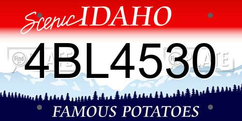 4BL4530 Idaho License Plate