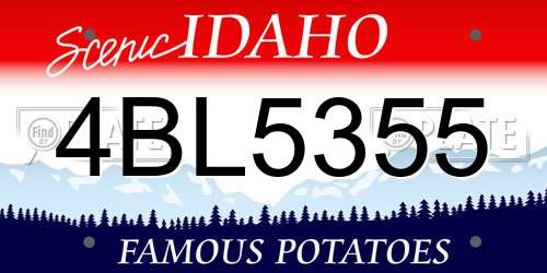 4BL5355 Idaho License Plate