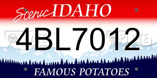 4BL7012 Idaho License Plate
