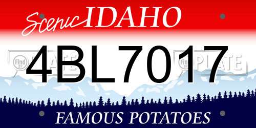 4BL7017 Idaho License Plate