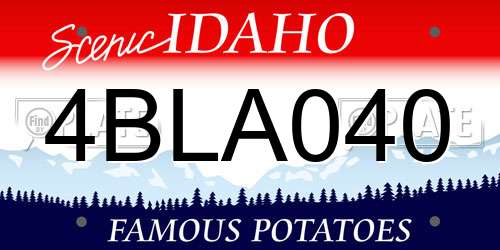 4BLA040 Idaho License Plate