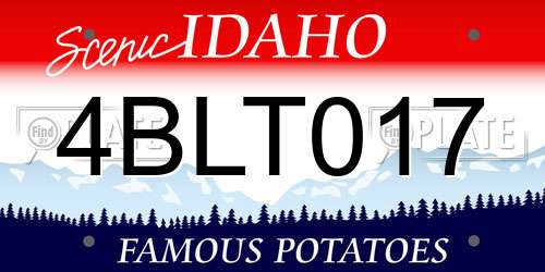 4BLT017 Idaho License Plate