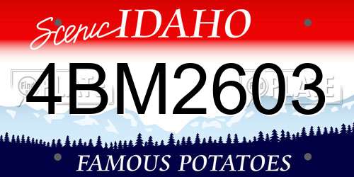 4BM2603 Idaho License Plate