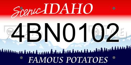 4BN0102 Idaho License Plate