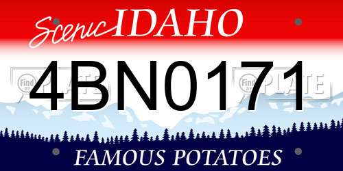 4BN0171 Idaho License Plate