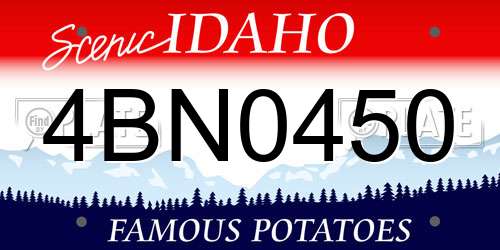 4BN0450 Idaho License Plate