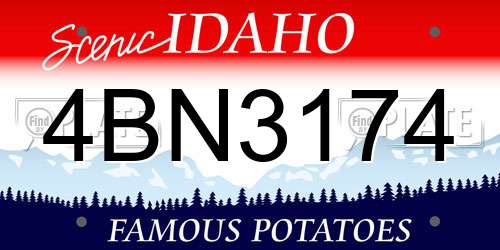 4BN3174 Idaho License Plate
