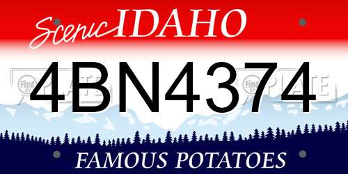 4BN4374 Idaho License Plate
