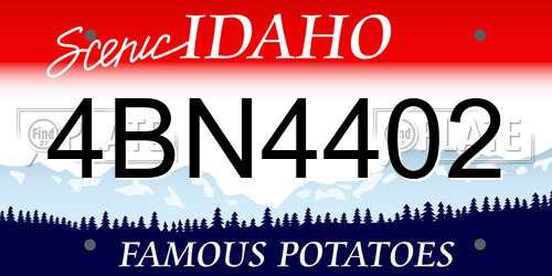 4BN4402 Idaho License Plate