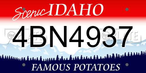 4BN4937 Idaho License Plate
