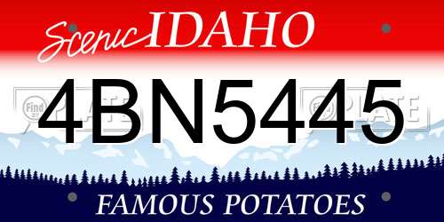 4BN5445 Idaho License Plate