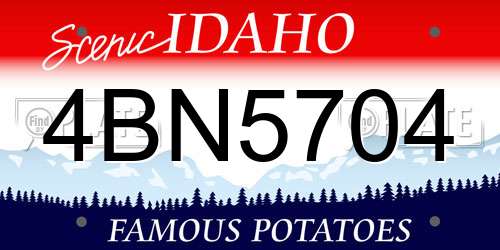 4BN5704 Idaho License Plate