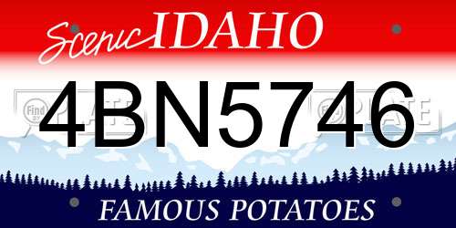 4BN5746 Idaho License Plate