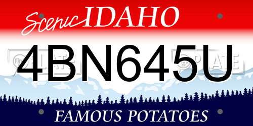4BN645U Idaho License Plate
