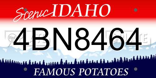 4BN8464 Idaho License Plate