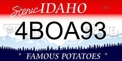 4BOA93 Idaho License Plate