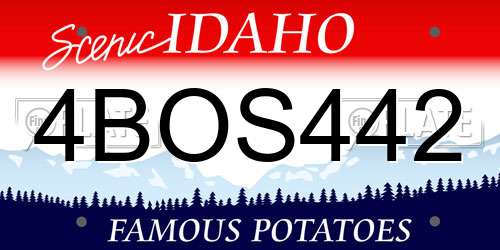 4BOS442 Idaho License Plate