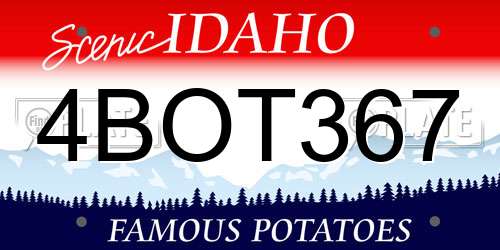 4BOT367 Idaho License Plate