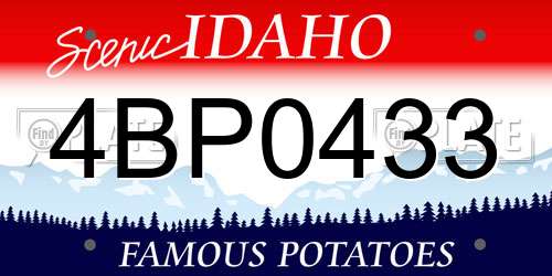 4BP0433 Idaho License Plate
