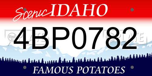 4BP0782 Idaho License Plate