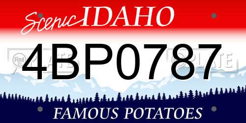 4BP0787 Idaho License Plate
