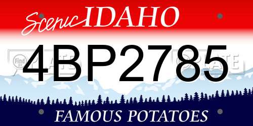 4BP2785 Idaho License Plate