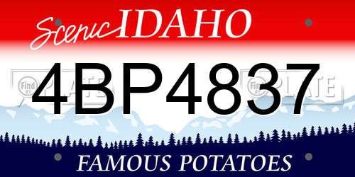4BP4837 Idaho License Plate