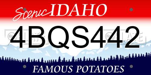 4BQS442 Idaho License Plate