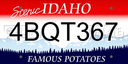 4BQT367 Idaho License Plate