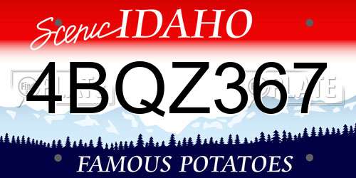 4BQZ367 Idaho License Plate
