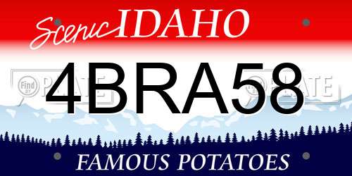 4BRA58 Idaho License Plate