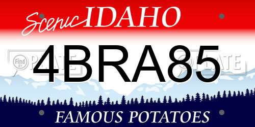 4BRA85 Idaho License Plate