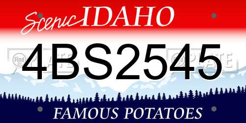 4BS2545 Idaho License Plate