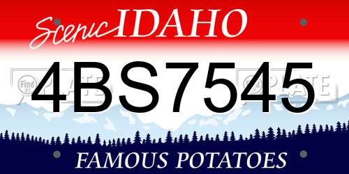 4BS7545 Idaho License Plate