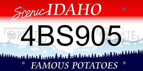 4BS905 Idaho License Plate