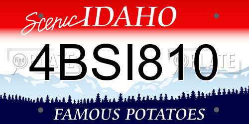 4BSI810 Idaho License Plate