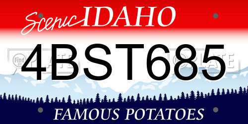 4BST685 Idaho License Plate