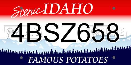 4BSZ658 Idaho License Plate