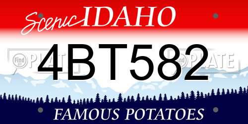 4BT582 Idaho License Plate