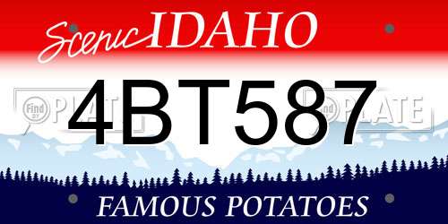 4BT587 Idaho License Plate