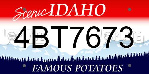 4BT7673 Idaho License Plate
