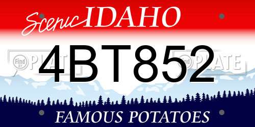 4BT852 Idaho License Plate
