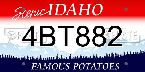 4BT882 Idaho License Plate