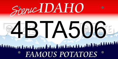 4BTA506 Idaho License Plate