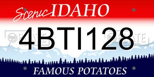 4BTI128 Idaho License Plate