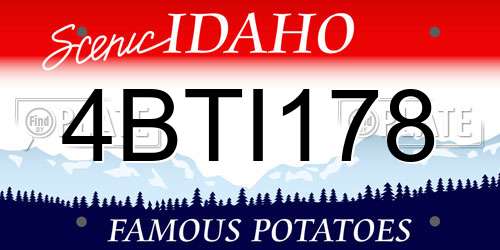 4BTI178 Idaho License Plate