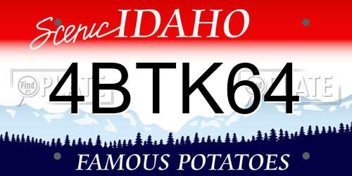 4BTK64 Idaho License Plate