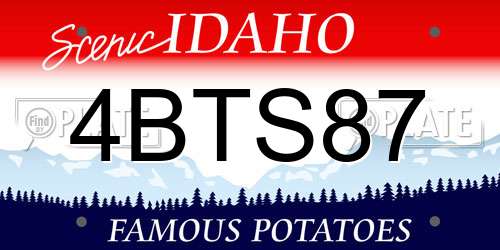 4BTS87 Idaho License Plate