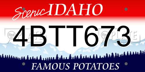 4BTT673 Idaho License Plate