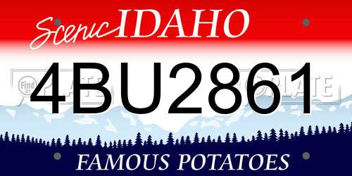 4BU2861 Idaho License Plate